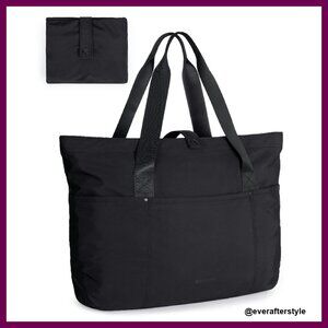 Foldable Zipper Tote Bag Large Travel Work Shoulder Bag Minimal Chic